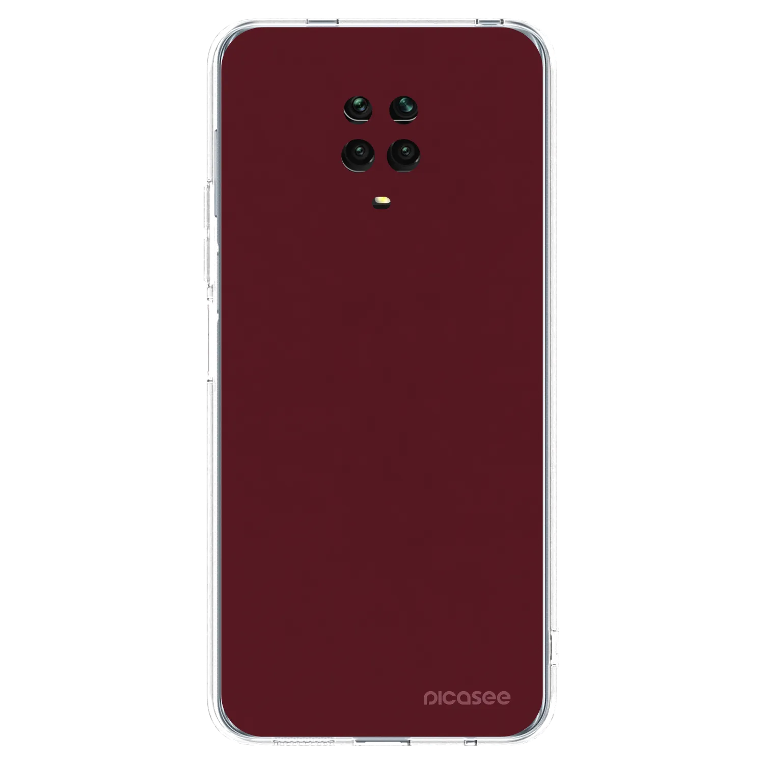 Picasee Xiaomi Redmi Note 9S Hülle - Transparentes Silikon - Burgundy red