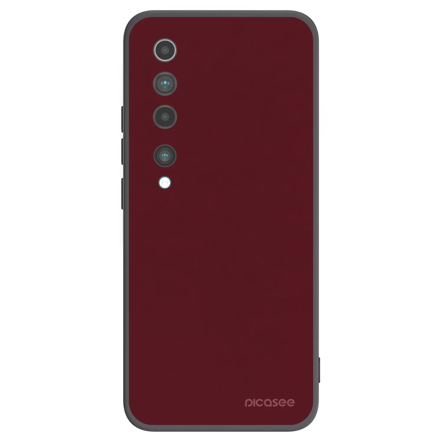 Picasee Xiaomi Mi 10 Hülle - Schwarzes Silikon - Burgundy red