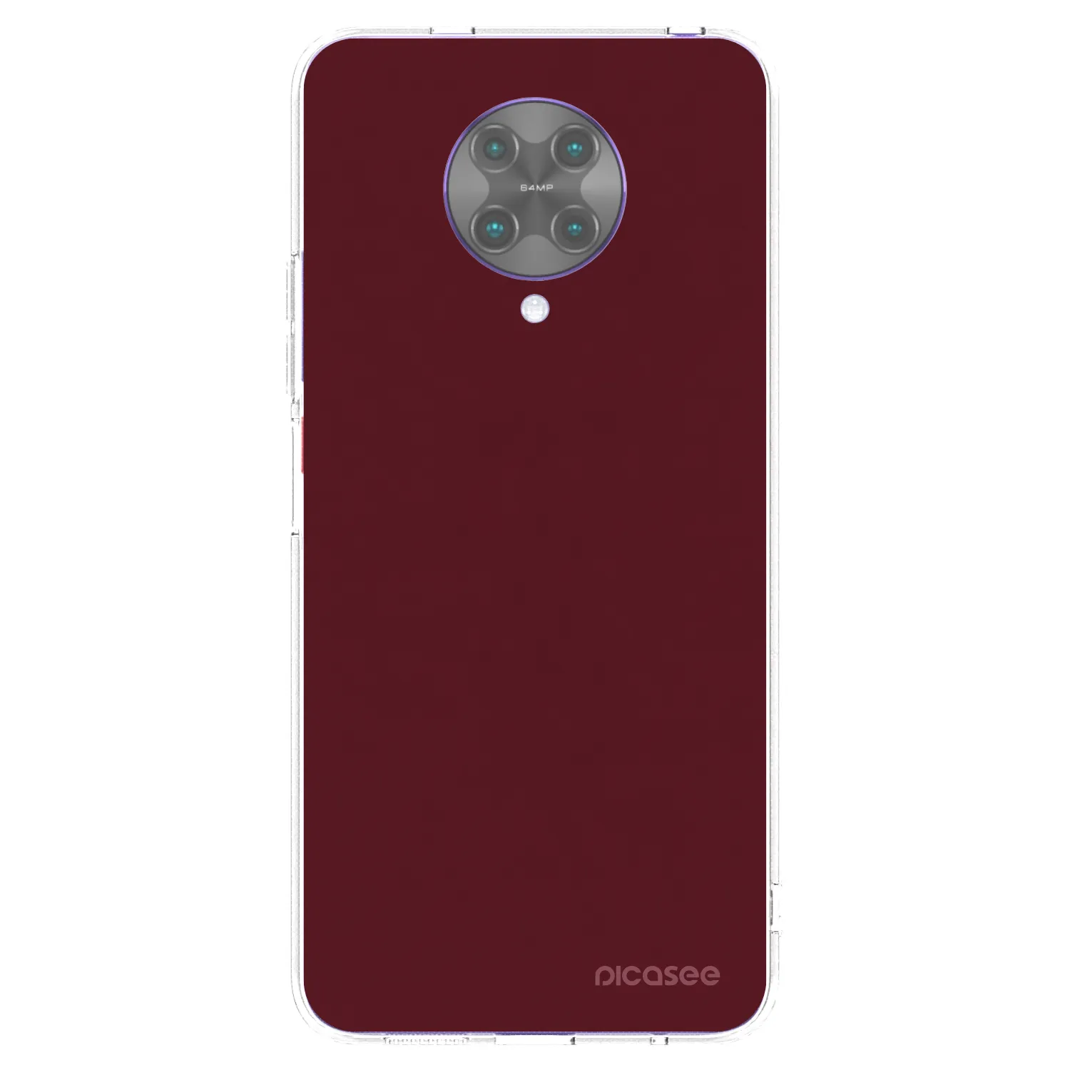 Picasee Xiaomi Poco F2 Pro Hülle - Transparentes Silikon - Burgundy red