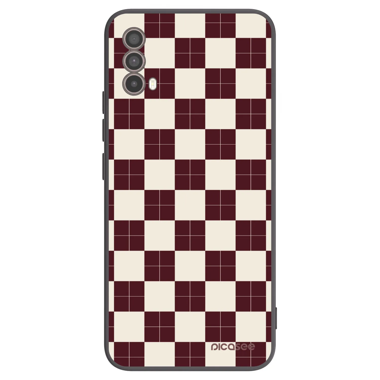 Picasee Motorola Moto E40 Hülle - Schwarzes Silikon - Checked Away