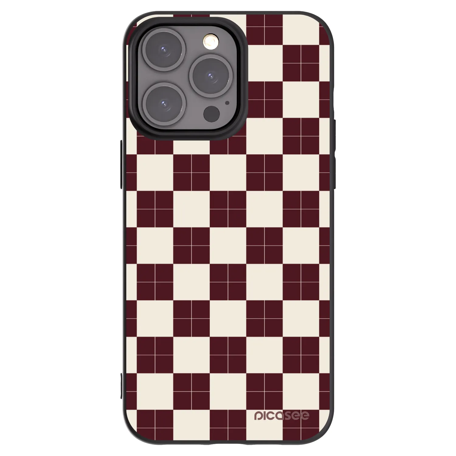 Picasee Apple iPhone 15 Pro Max Hülle - Schwarzes Silikon - Checked Away