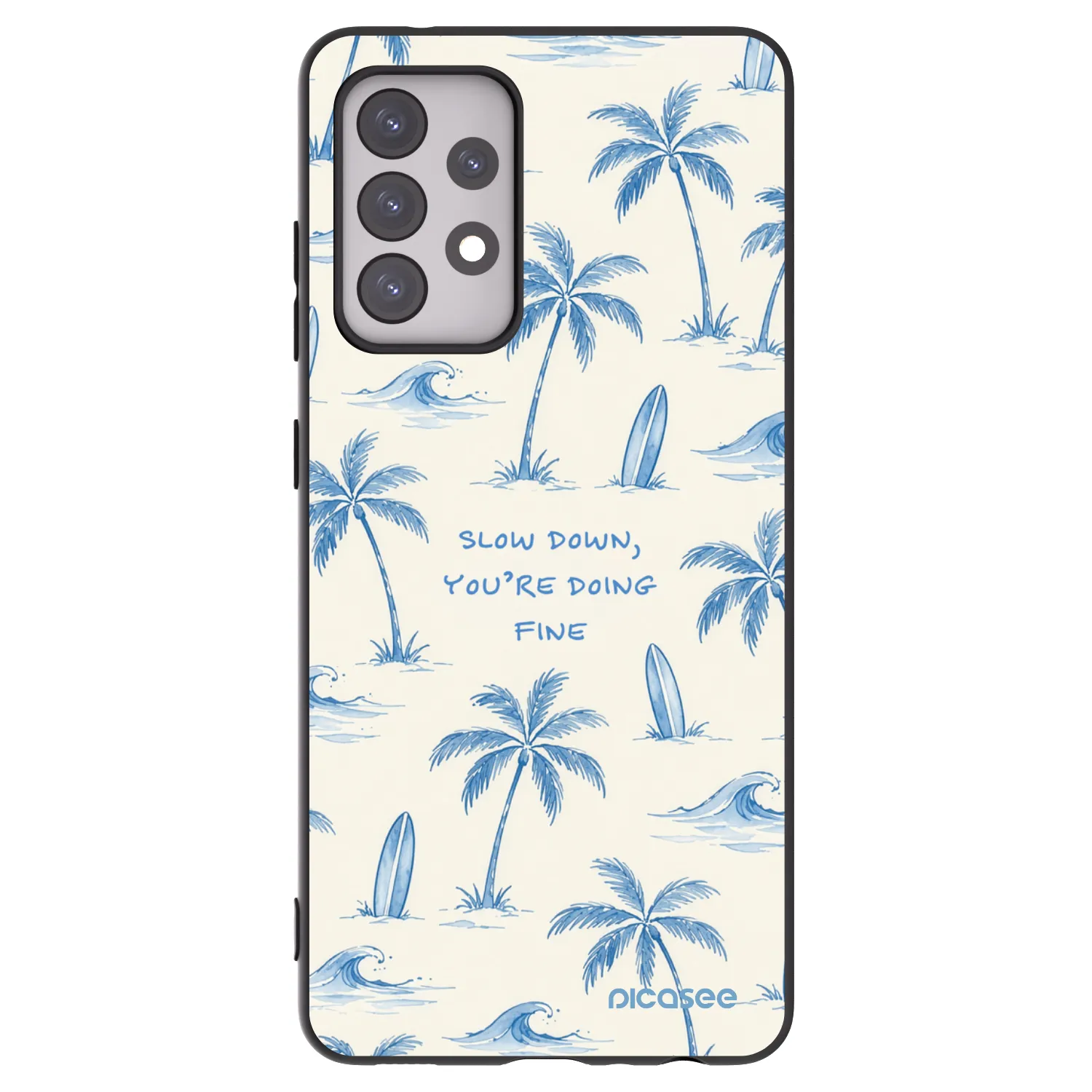 Picasee Samsung Galaxy A52 5G A525F Hülle - Schwarzes Silikon - Slow Tide