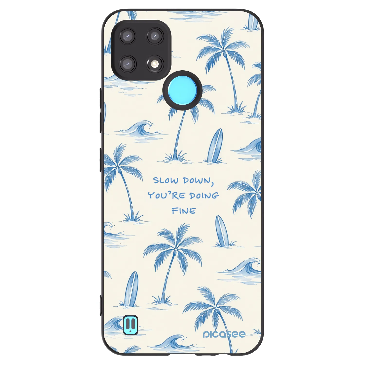 Picasee Realme C21 Hülle - Schwarzes Silikon - Slow Tide