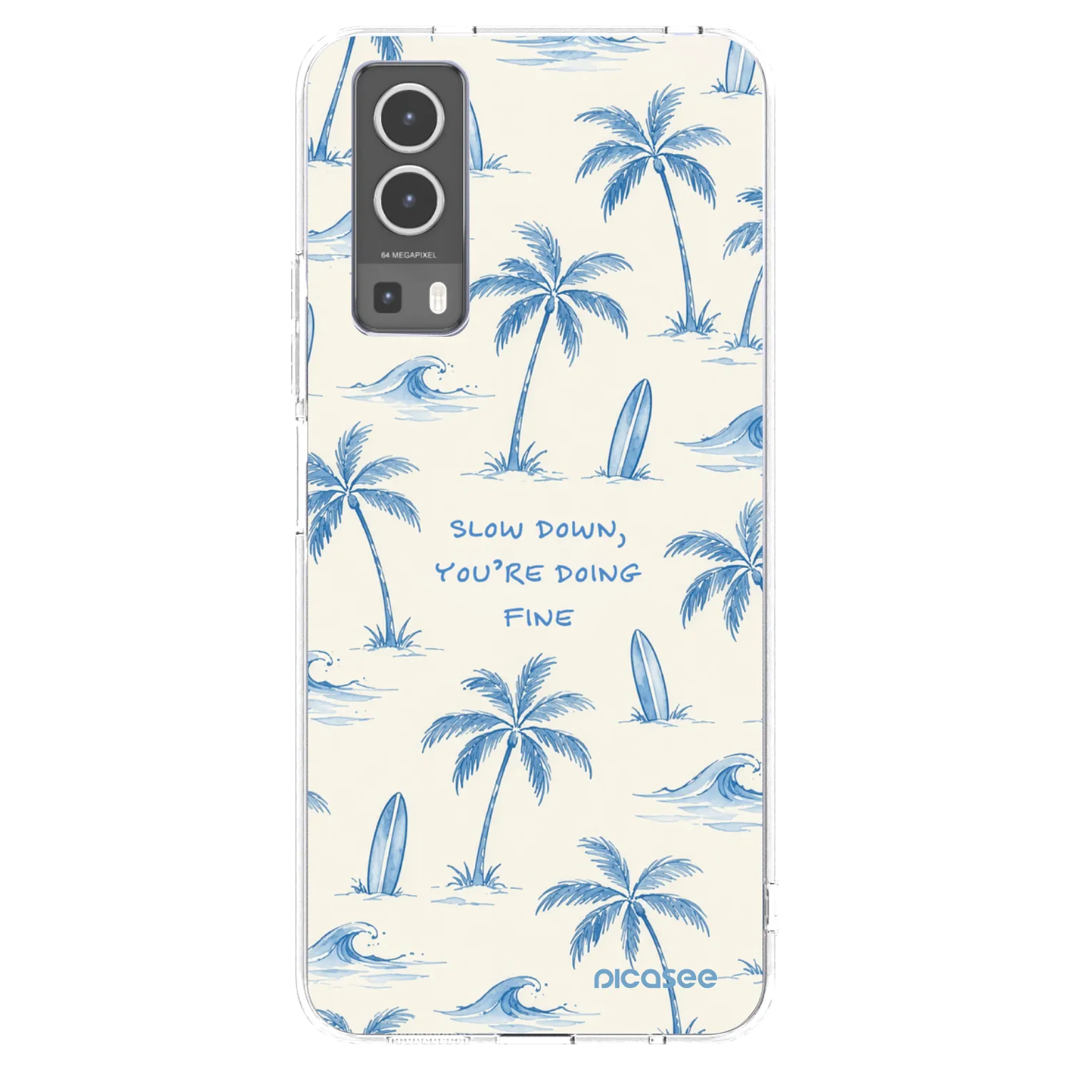 Picasee Vivo Y72 5G Hülle - Transparentes Silikon - Slow Tide