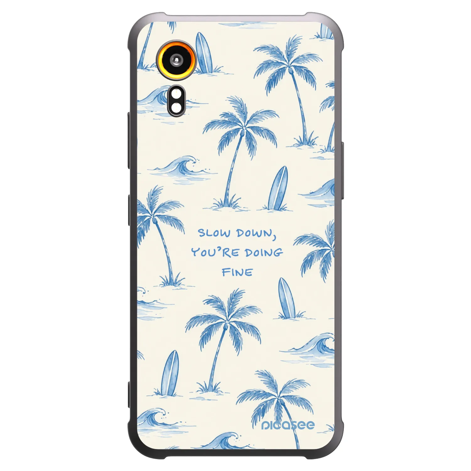 Picasee Samsung Galaxy XCover 7 Hülle - Schwarzes Silikon - Slow Tide