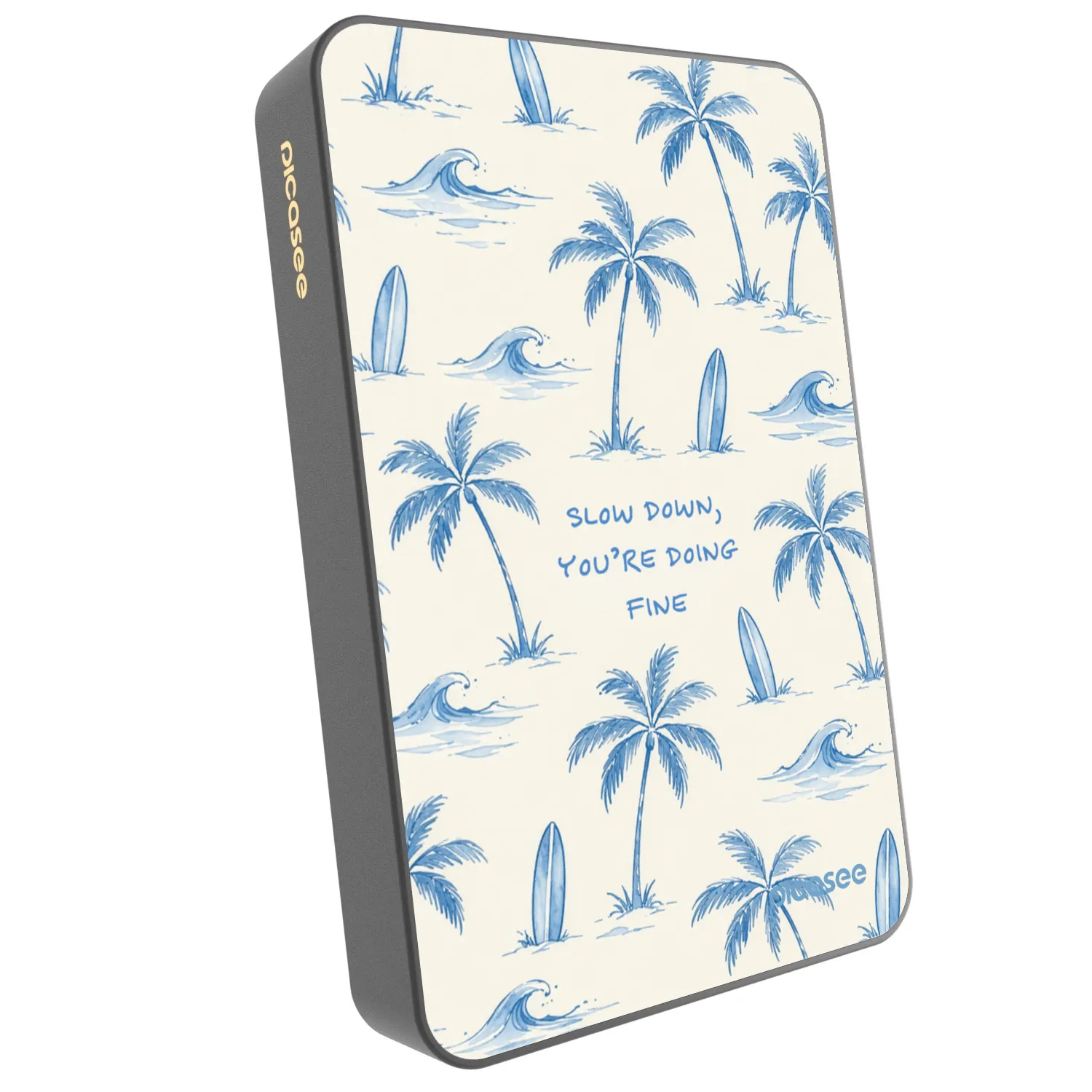 Picasee Powerbank mit MagSafe 10 000 mAh Grau - Slow Tide