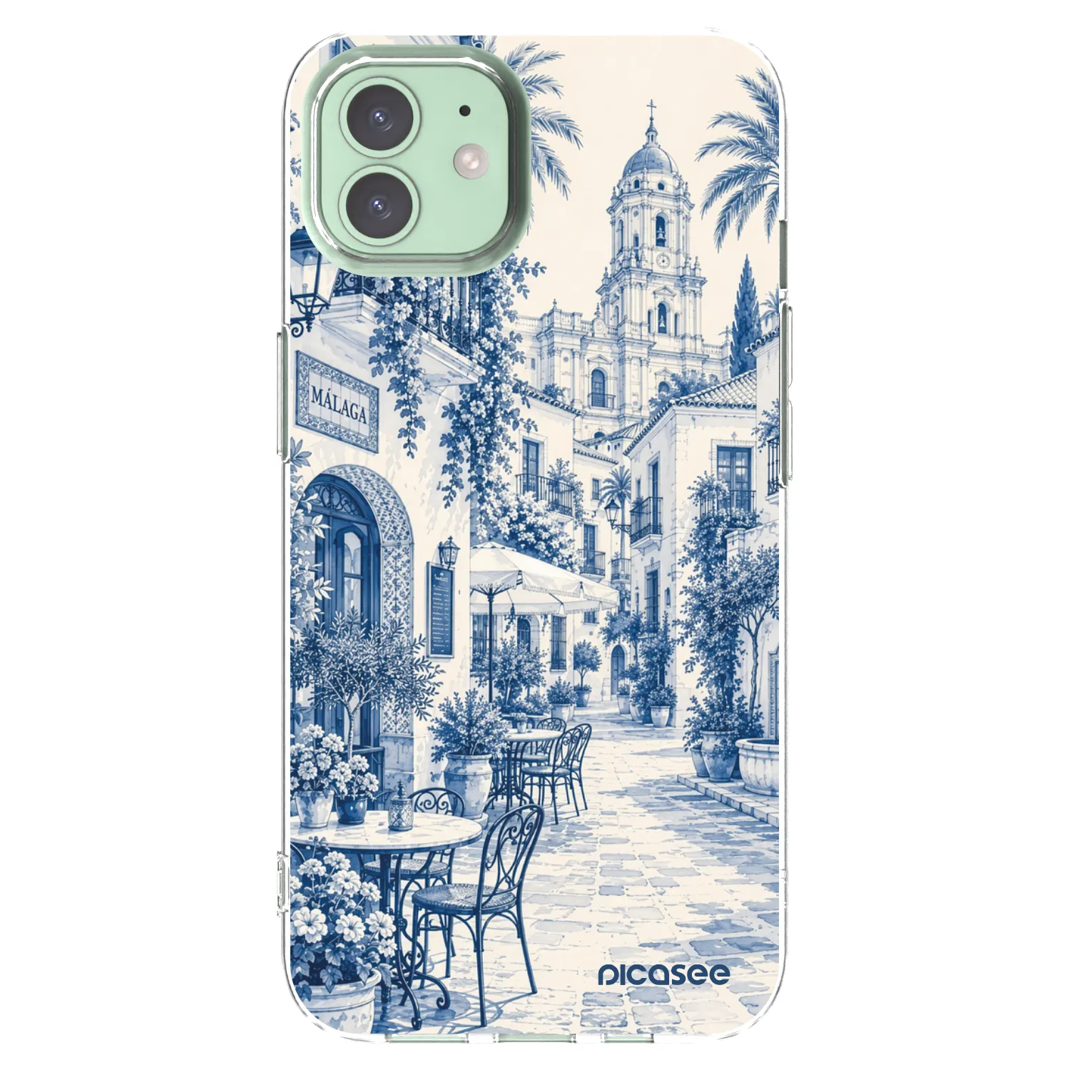 Picasee Apple iPhone 12 Hülle - Transparentes Silikon - Calle Azul