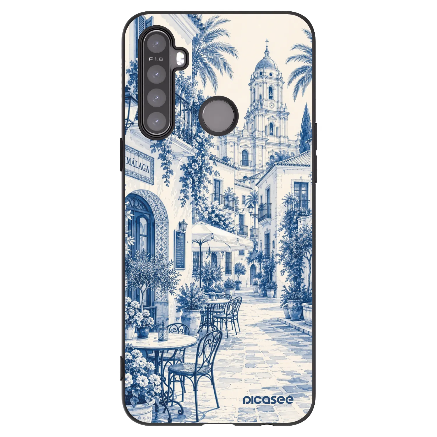 Picasee Realme 6i Hülle - Schwarzes Silikon - Calle Azul