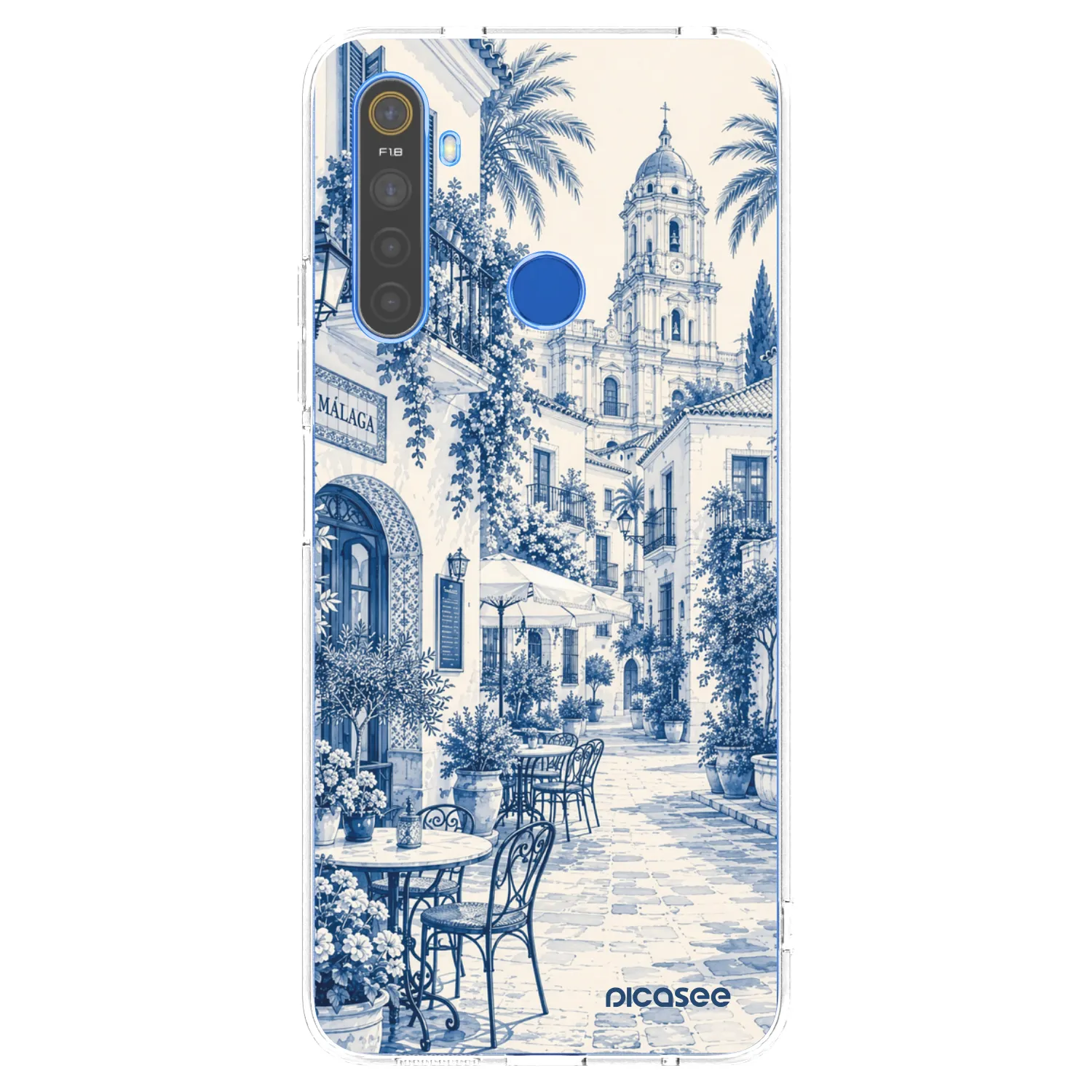 Picasee Realme 5 Hülle - Transparentes Silikon - Calle Azul