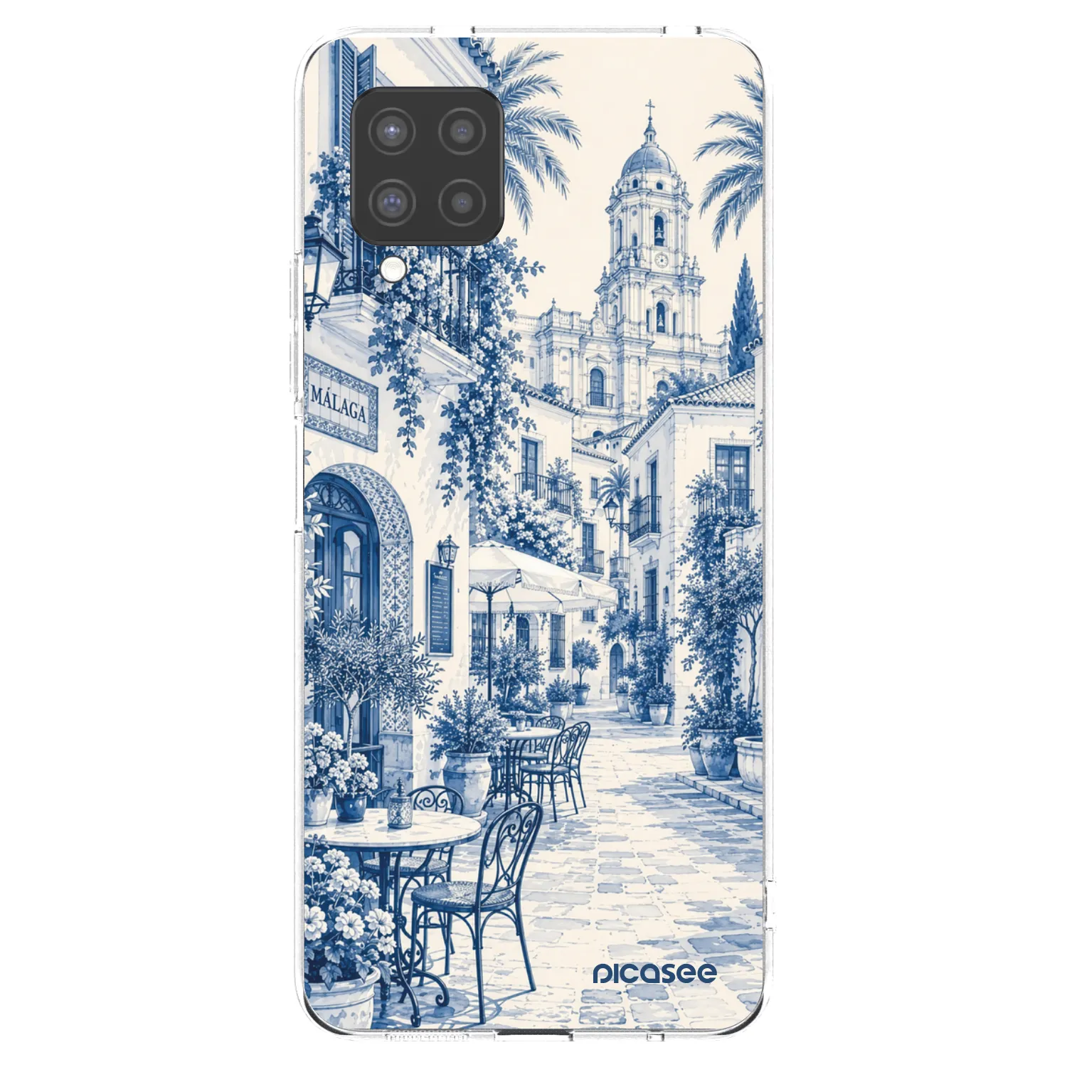 Picasee Samsung Galaxy A42 A426B Hülle - Transparentes Silikon - Calle Azul