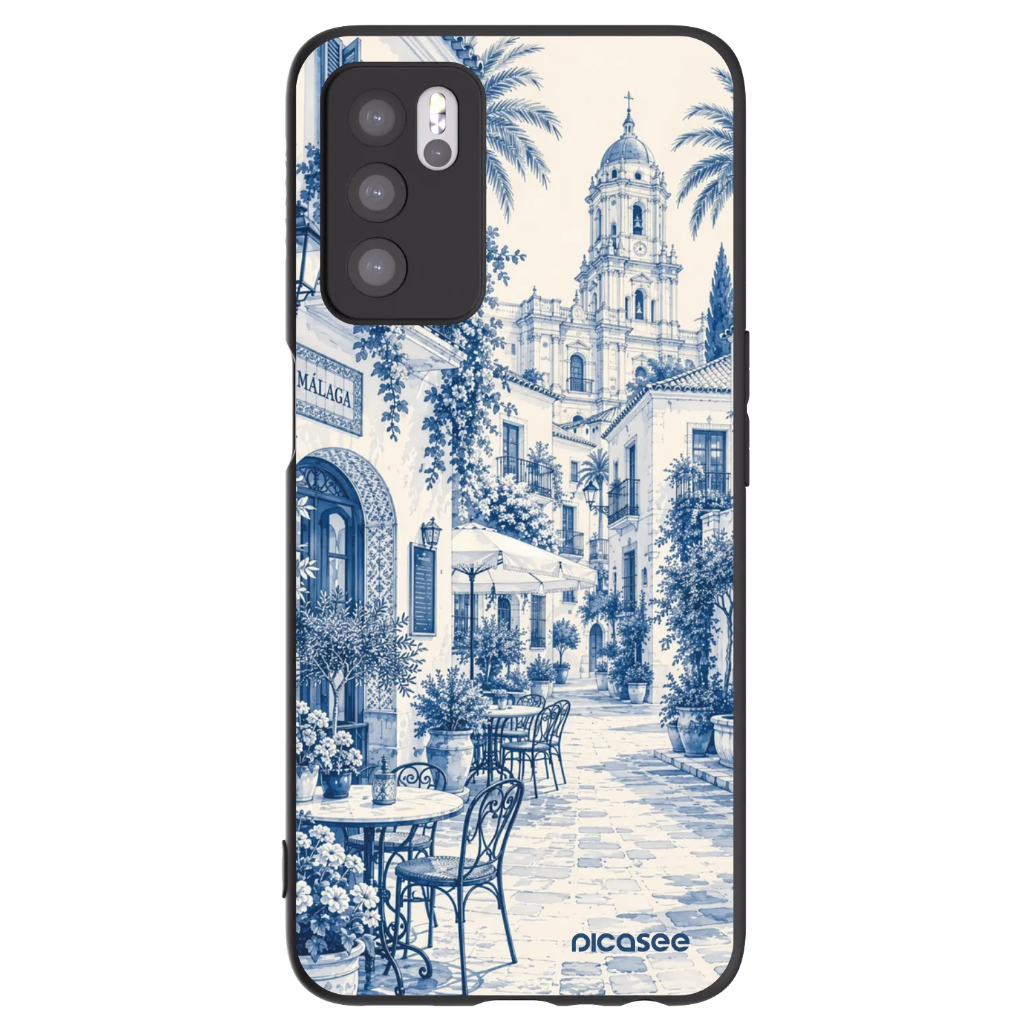 Picasee OPPO A16 Hülle - Schwarzes Silikon - Calle Azul