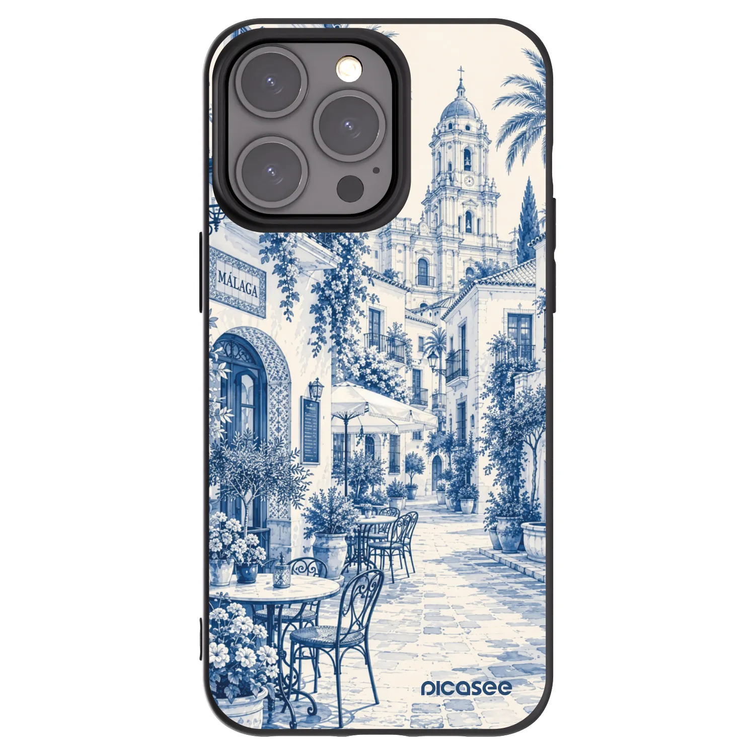 Picasee Apple iPhone 15 Pro Max Hülle - Schwarzes Silikon - Calle Azul