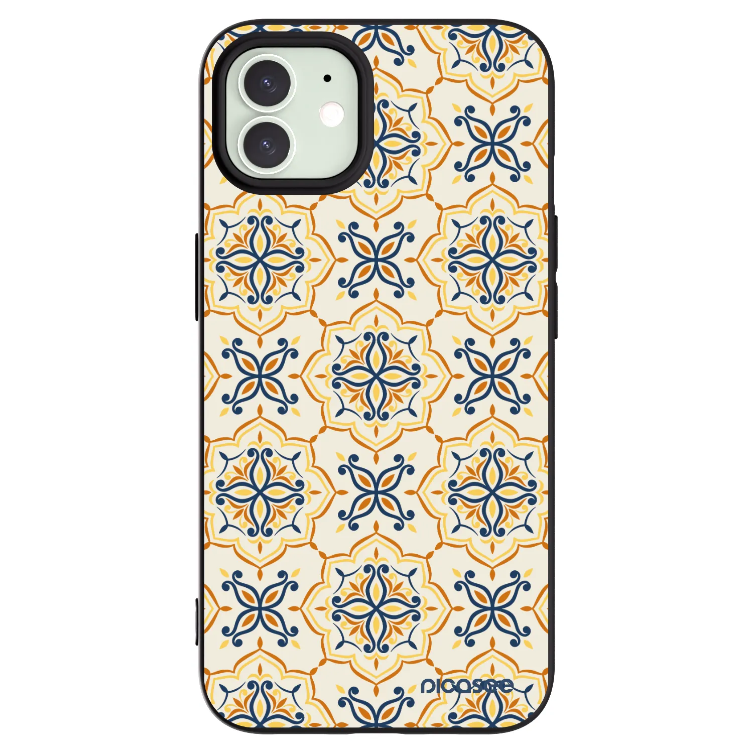 Picasee Apple iPhone 12 Hülle - Schwarzes Silikon - Majolica