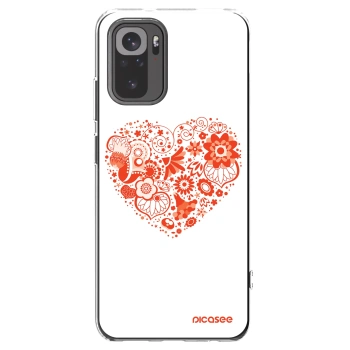 Picasee Xiaomi Redmi Note 10S Hülle - Transparentes Silikon - Großes Herz