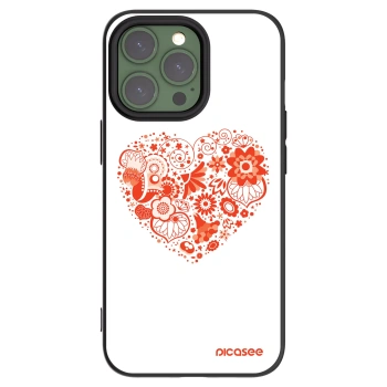 Picasee Apple iPhone 13 Pro Hülle - Schwarzes Silikon - Großes Herz
