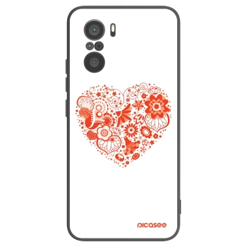 Picasee Xiaomi Poco F3 Hülle - Schwarzes Silikon - Großes Herz