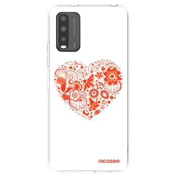 Picasee Xiaomi Redmi 9T Hülle - Schwarzes Silikon - Großes Herz