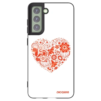 Picasee Samsung Galaxy S21 FE 5G Hülle - Schwarzes Silikon - Großes Herz
