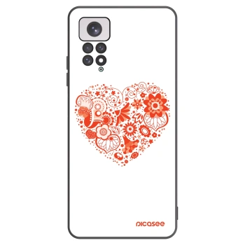 Picasee Xiaomi Redmi Note 11 Hülle - Schwarzes Silikon - Großes Herz