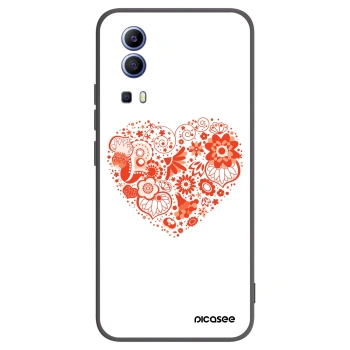 Picasee Vivo Y52 5G Hülle - Schwarzes Silikon - Großes Herz