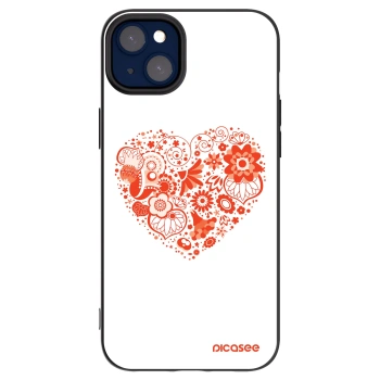 Picasee Apple iPhone 14 Plus Hülle - Schwarzes Silikon - Großes Herz