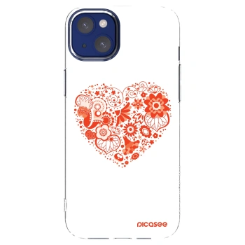 Picasee Apple iPhone 14 Plus Hülle - Transparentes Silikon - Großes Herz