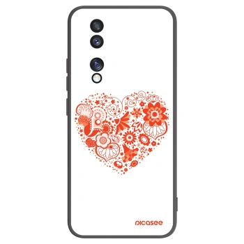 Picasee Honor 70 Hülle - Schwarzes Silikon - Großes Herz