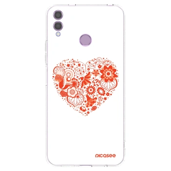 Picasee Honor 8X Hülle - Transparentes Silikon - Großes Herz
