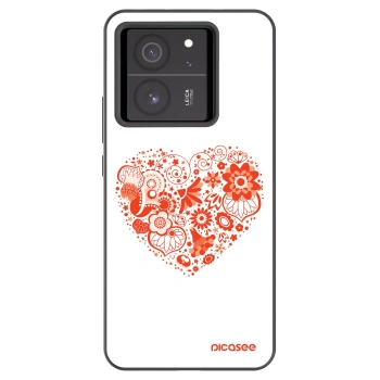 Picasee Xiaomi 13T Pro Hülle - Schwarzes Silikon - Großes Herz