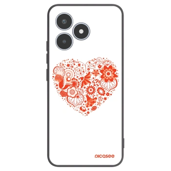 Picasee Realme C53 Hülle - Schwarzes Silikon - Großes Herz