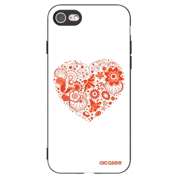 Picasee Apple iPhone 8 Hülle - Schwarzes Silikon - Großes Herz