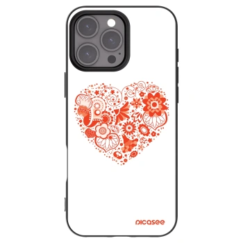 Picasee Apple iPhone 16 Pro Max Hülle - Schwarzes Silikon - Großes Herz