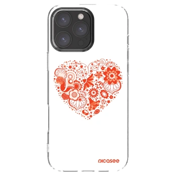 Picasee Apple iPhone 16 Pro Max Hülle - Transparentes Silikon - Großes Herz