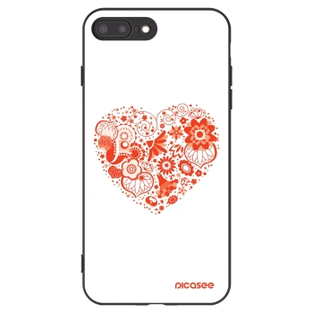 Picasee Apple iPhone 8 Plus Hülle - Schwarzes Silikon - Großes Herz
