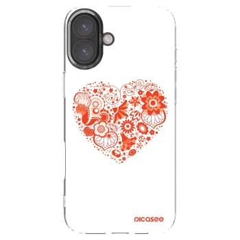 Picasee Apple iPhone 16 Plus Hülle - Transparentes Silikon - Großes Herz