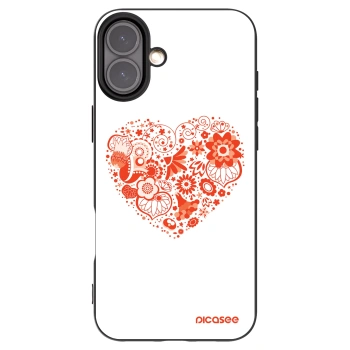 Picasee Apple iPhone 16 Plus Hülle - Schwarzes Silikon - Großes Herz