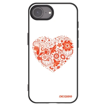 Picasee Apple iPhone 16e Hülle - Schwarzes Silikon - Großes Herz