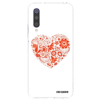 Picasee Xiaomi Mi 9 Hülle - Transparentes Silikon - Großes Herz