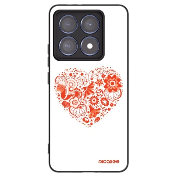 Picasee Xiaomi 14T Pro Hülle - Schwarzes Silikon - Großes Herz