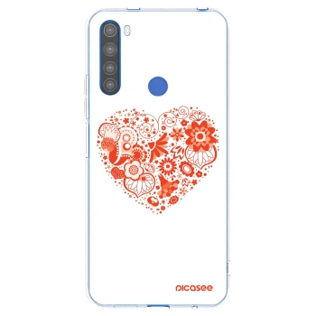 Picasee Xiaomi Redmi Note 8T Hülle - Transparentes Silikon - Großes Herz