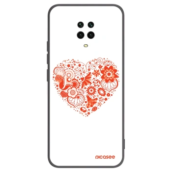 Picasee Xiaomi Redmi Note 9 Pro Hülle - Schwarzes Silikon - Großes Herz