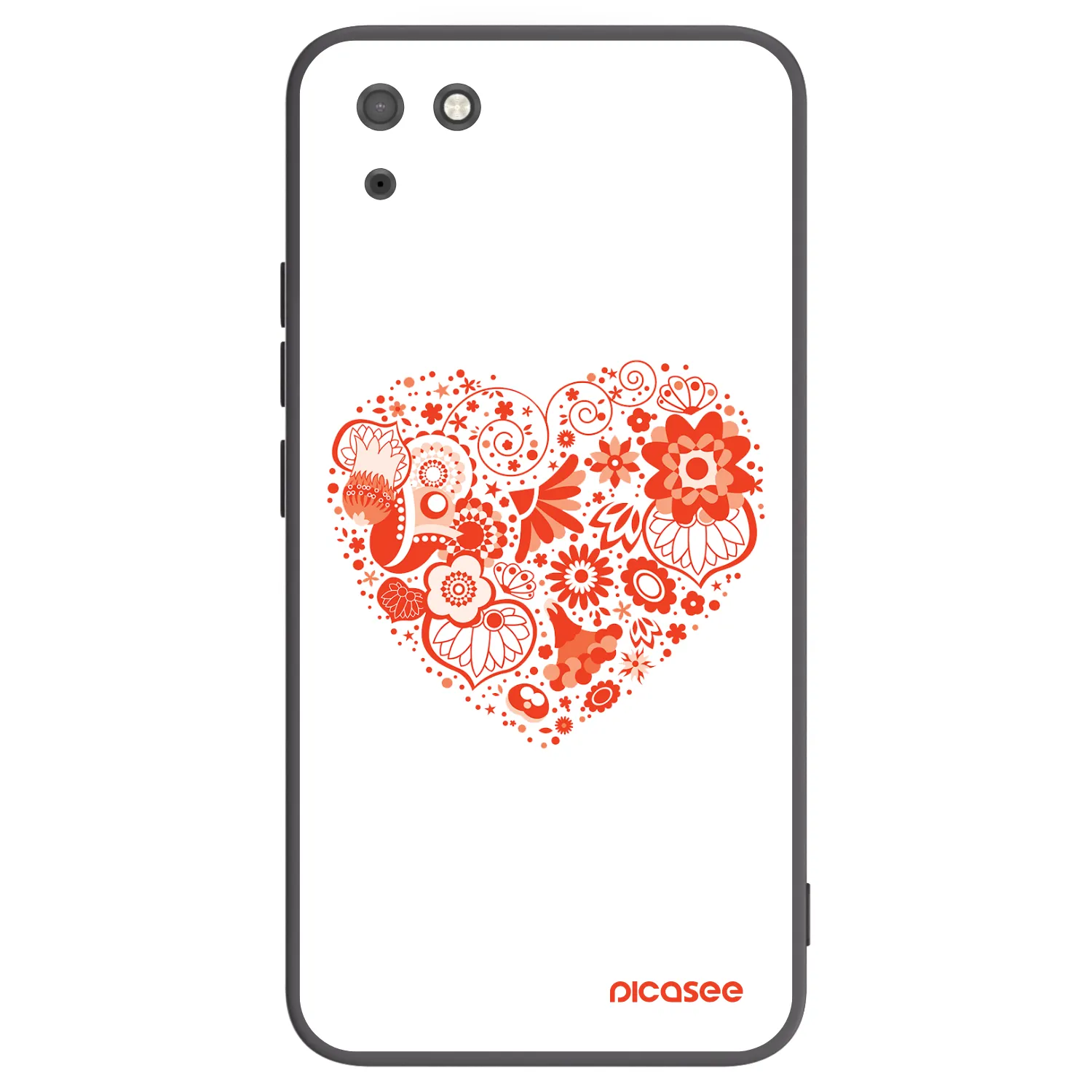 Picasee Huawei Y5P Hülle - Schwarzes Silikon - Großes Herz