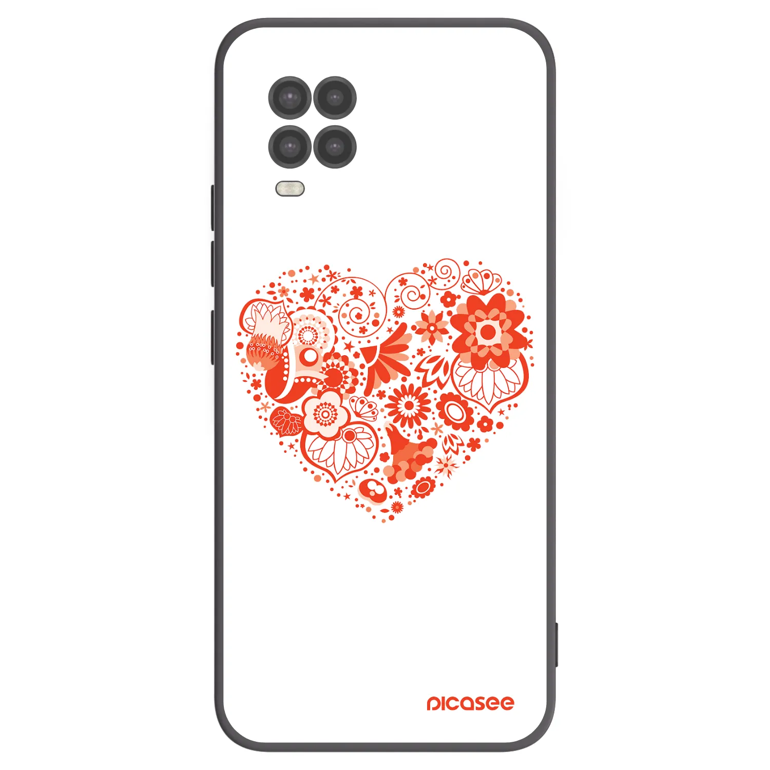 Picasee Xiaomi Mi 10 Lite Hülle - Schwarzes Silikon - Großes Herz