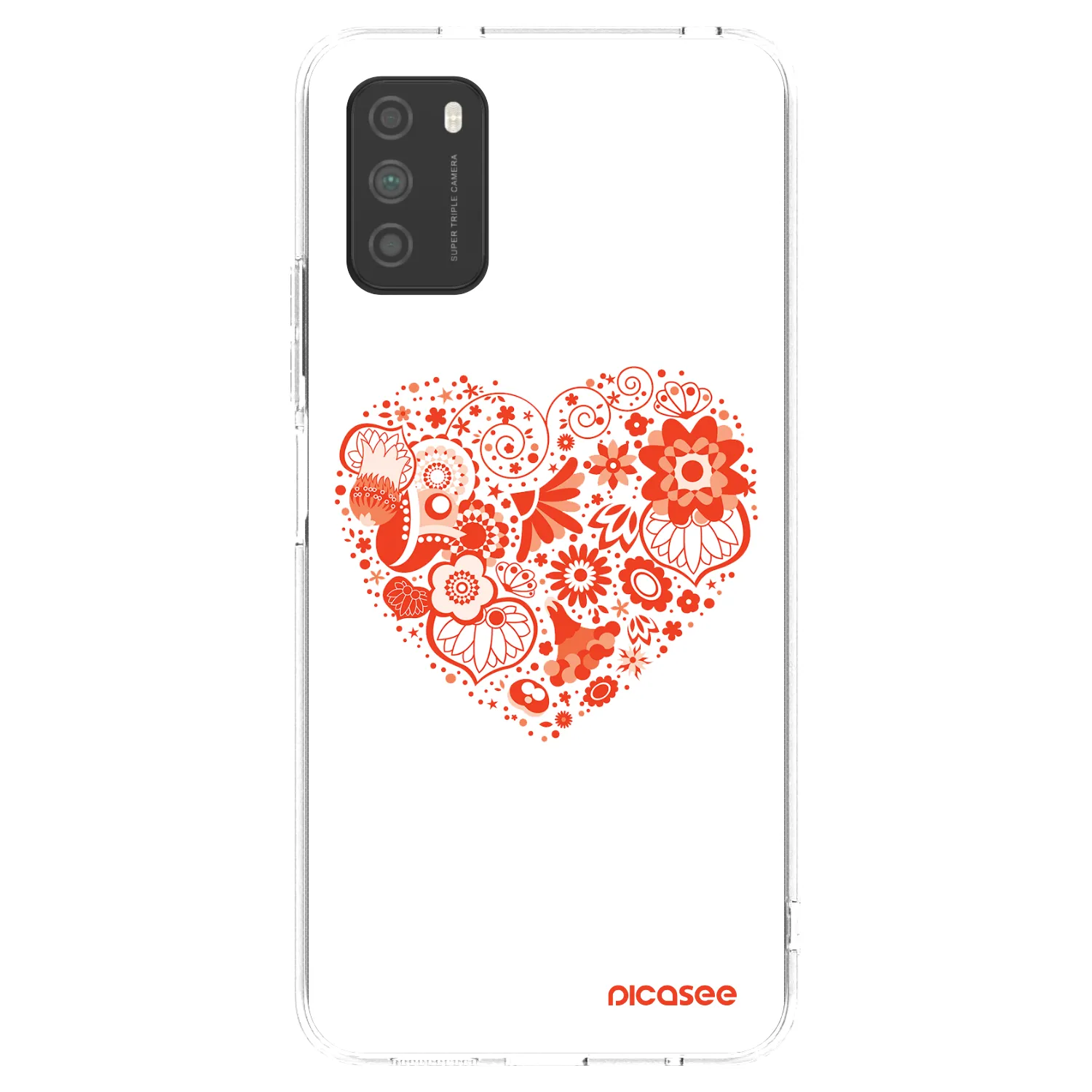 Picasee Xiaomi Poco M3 Hülle - Transparentes Silikon - Großes Herz