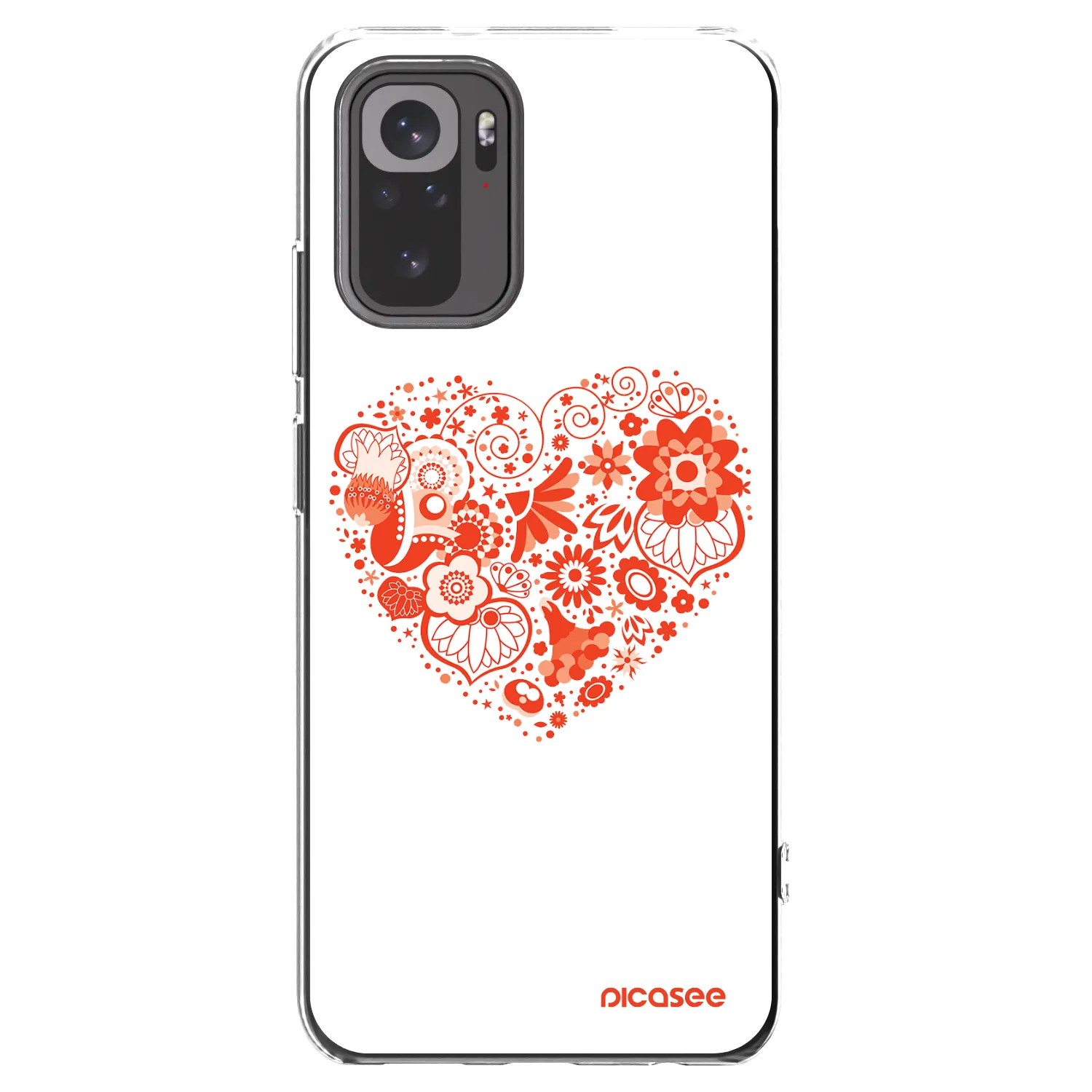 Picasee Xiaomi Redmi Note 10 Hülle - Transparentes Silikon - Großes Herz
