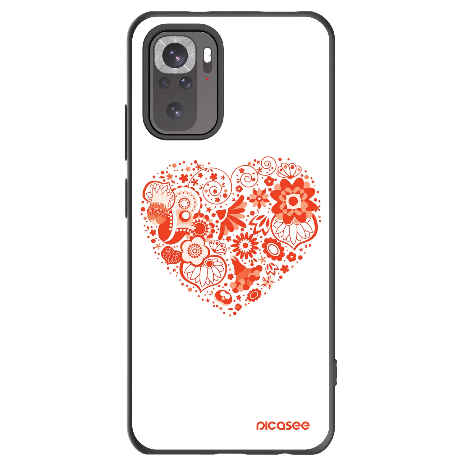Picasee Xiaomi Redmi Note 10 Hülle - Schwarzes Silikon - Großes Herz