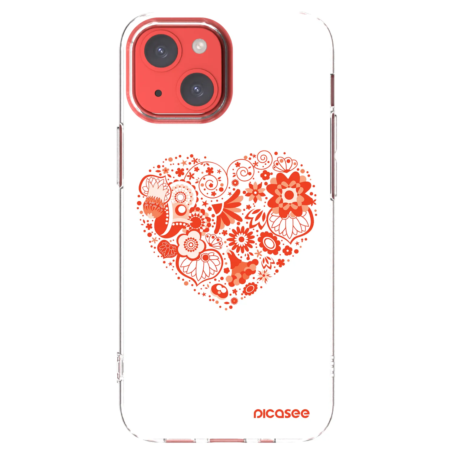 Picasee Apple iPhone 13 mini Hülle - Transparentes Silikon - Großes Herz