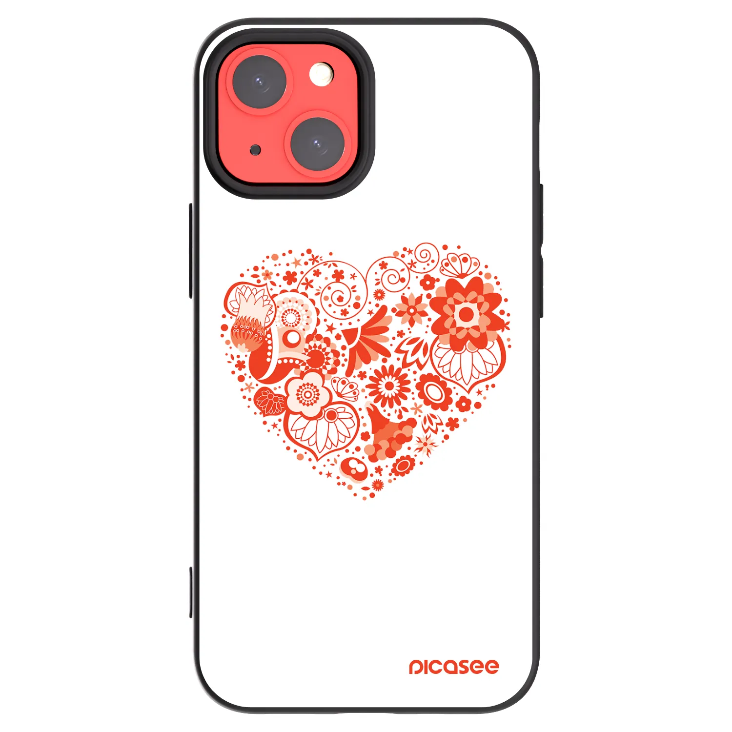 Picasee Apple iPhone 13 mini Hülle - Schwarzes Silikon - Großes Herz