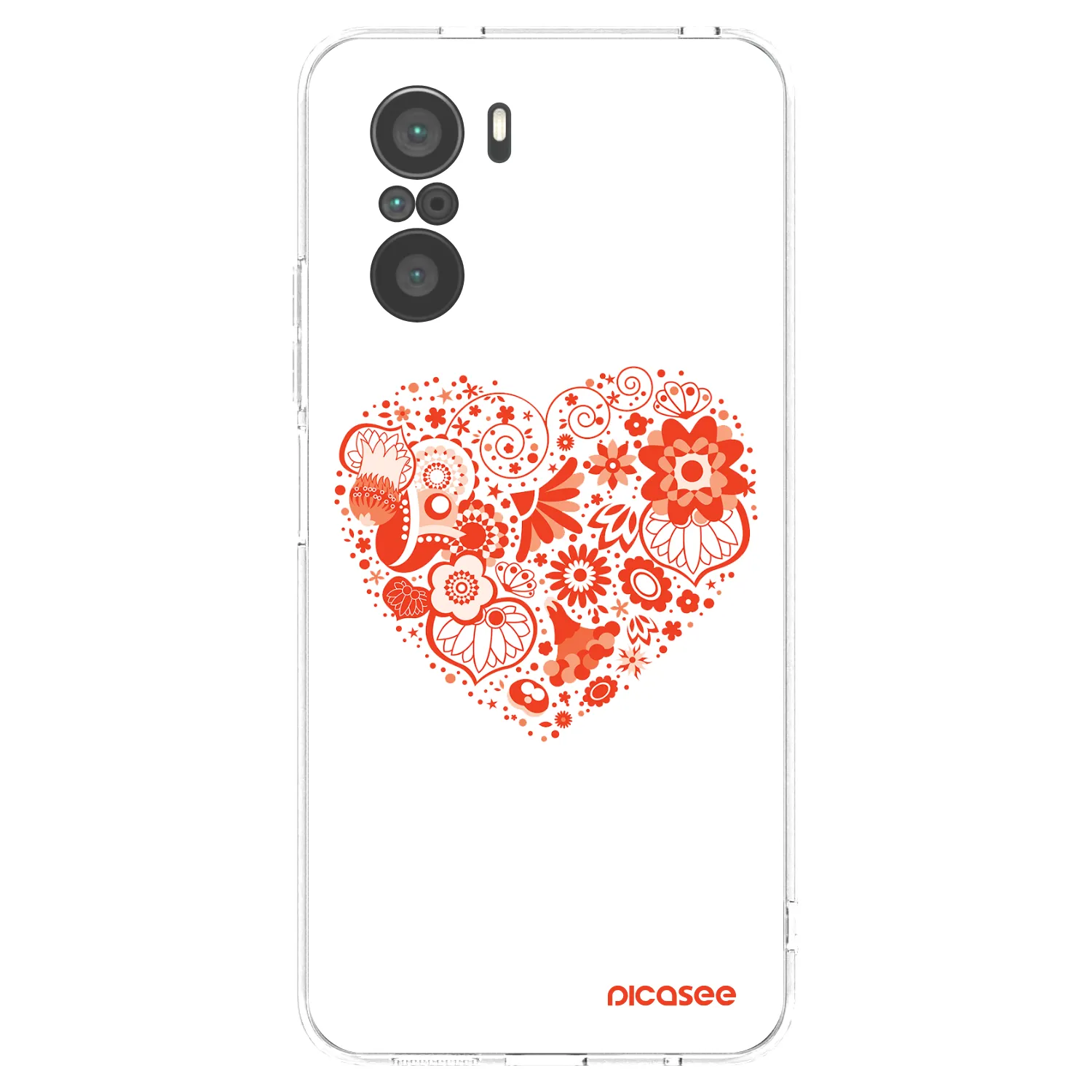 Picasee Xiaomi Poco F3 Hülle - Transparentes Silikon - Großes Herz