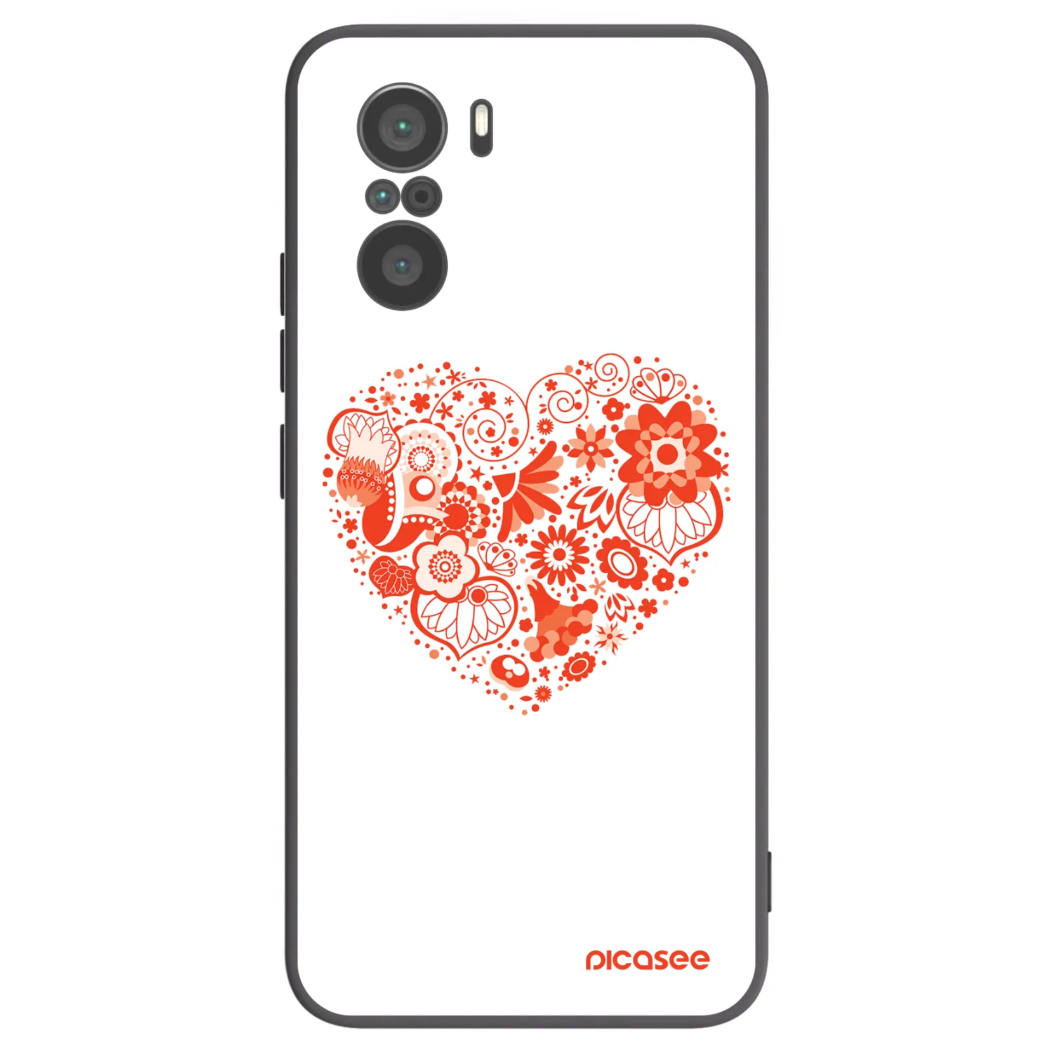 Picasee Xiaomi Poco F3 Hülle - Schwarzes Silikon - Großes Herz